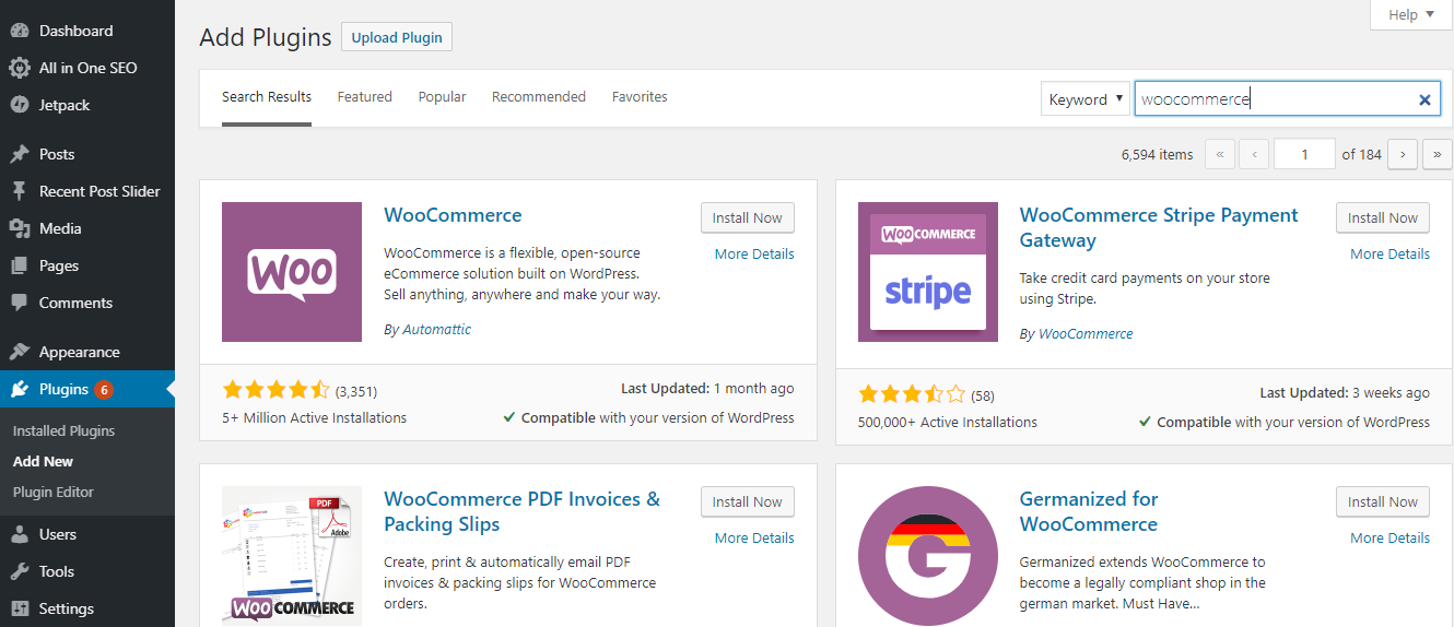 Install Plugin WooCommerce
