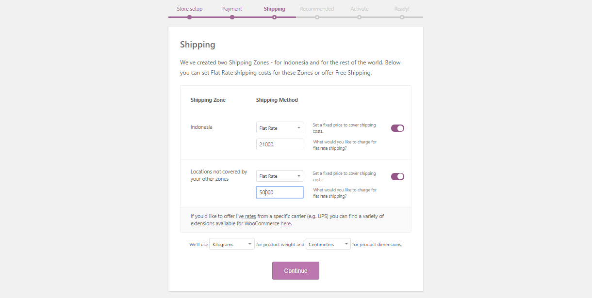 Seting Shipping WooCommerce