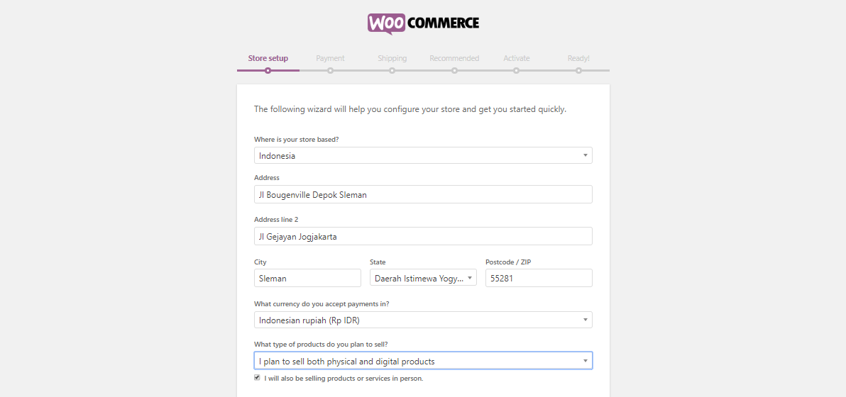 Setup Store WooCommerce
