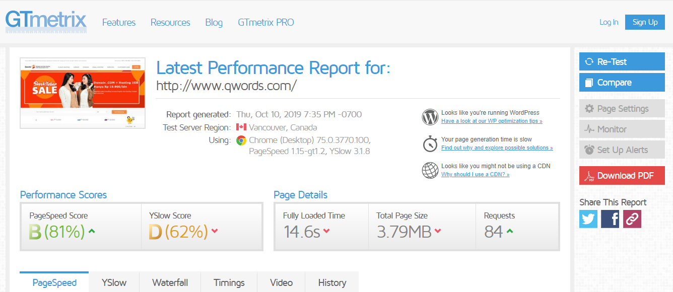 cek kecepatan blog via GTMetrix cek kecepatan blog via GTMetrix
