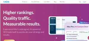 Screenshot tampilan depan MOZ untuk mengecek DA PA
