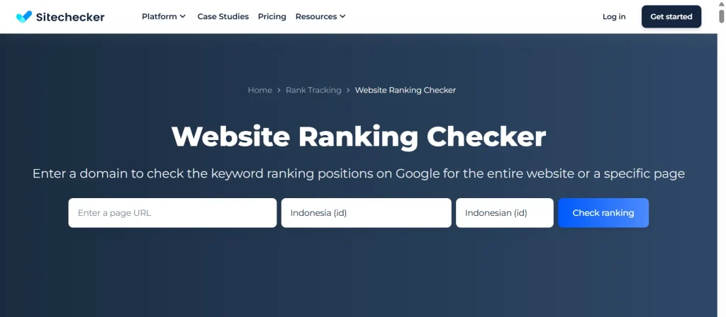 Laman muka Sitechecker