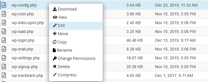 cara mengedit file wp-config