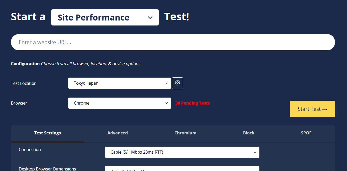 WebPageTest tools untuk cek kecepatan website