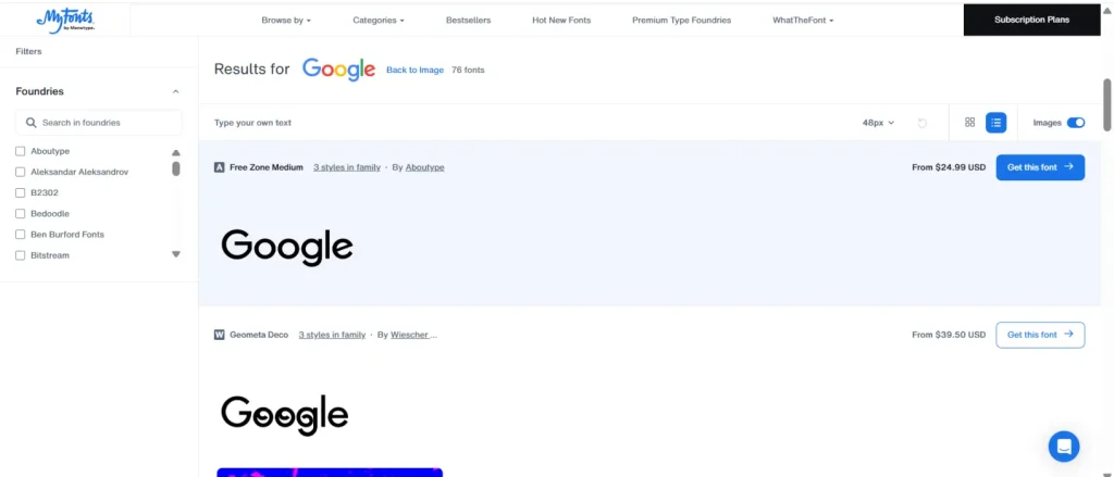 Hasil analisis What The Font