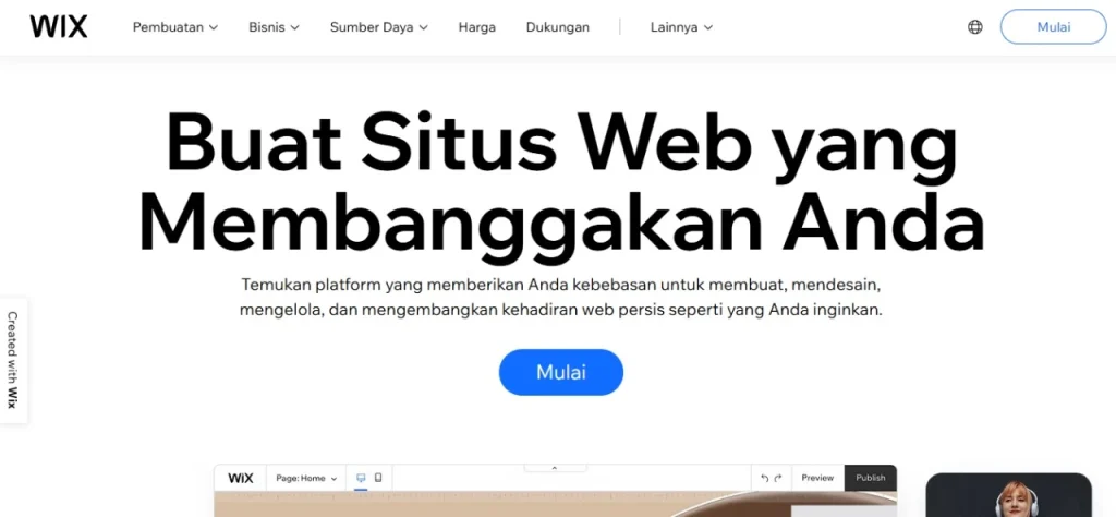 cara membuat website di wix