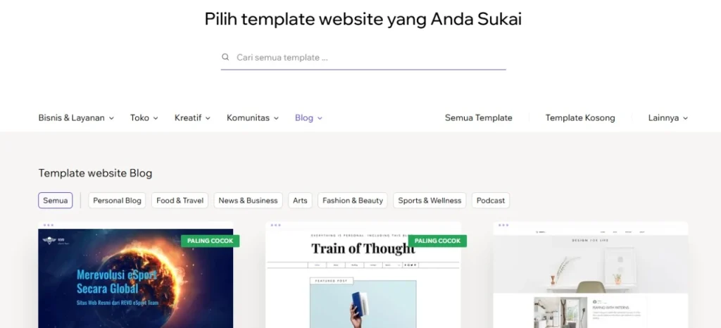 cara membuat website di wix