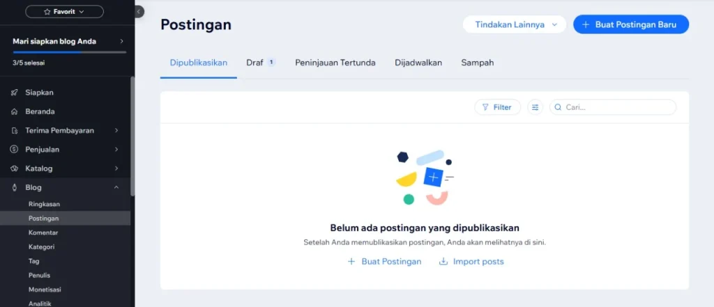 cara membuat website di wix