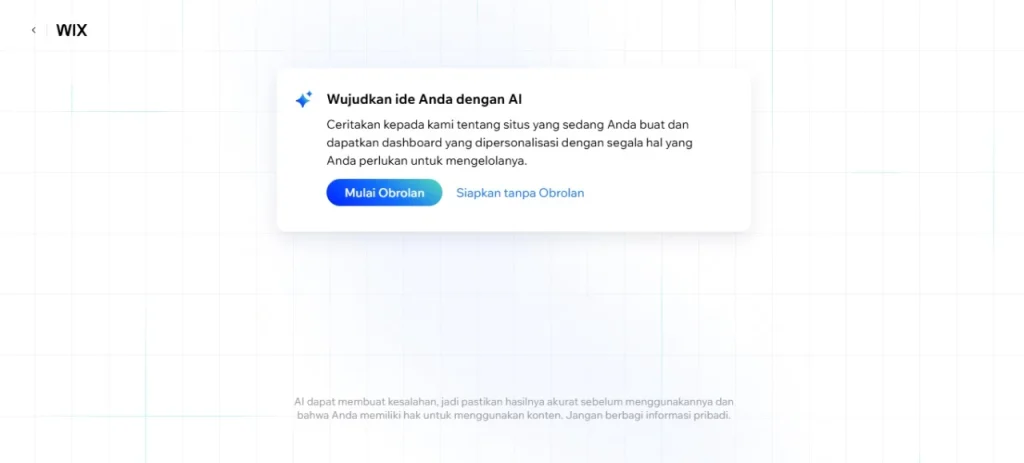cara membuat website di wix