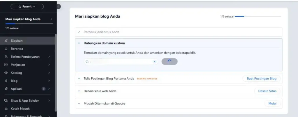 cara membuat website di wix