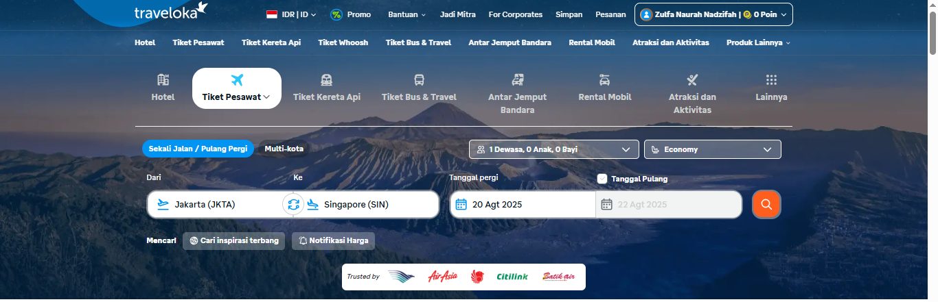 contoh website travel