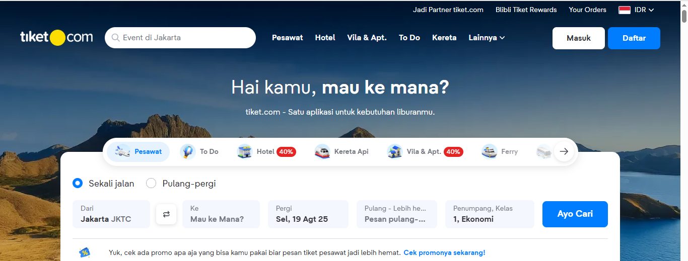 contoh website travel
