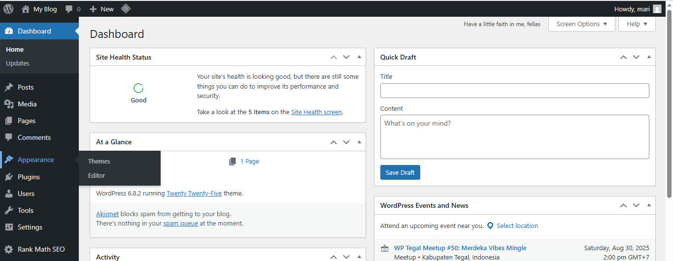 cara membuat footer wordpress