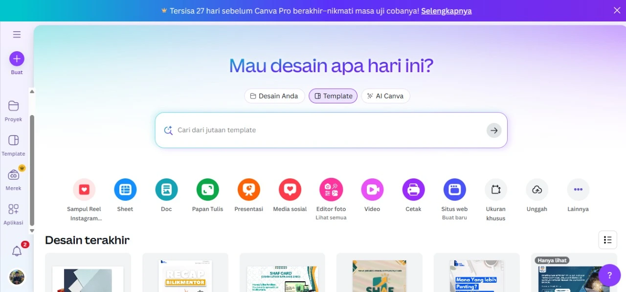membuat website dari canva