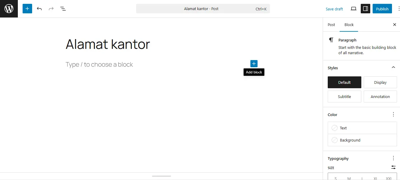 5 Klik Add Blok