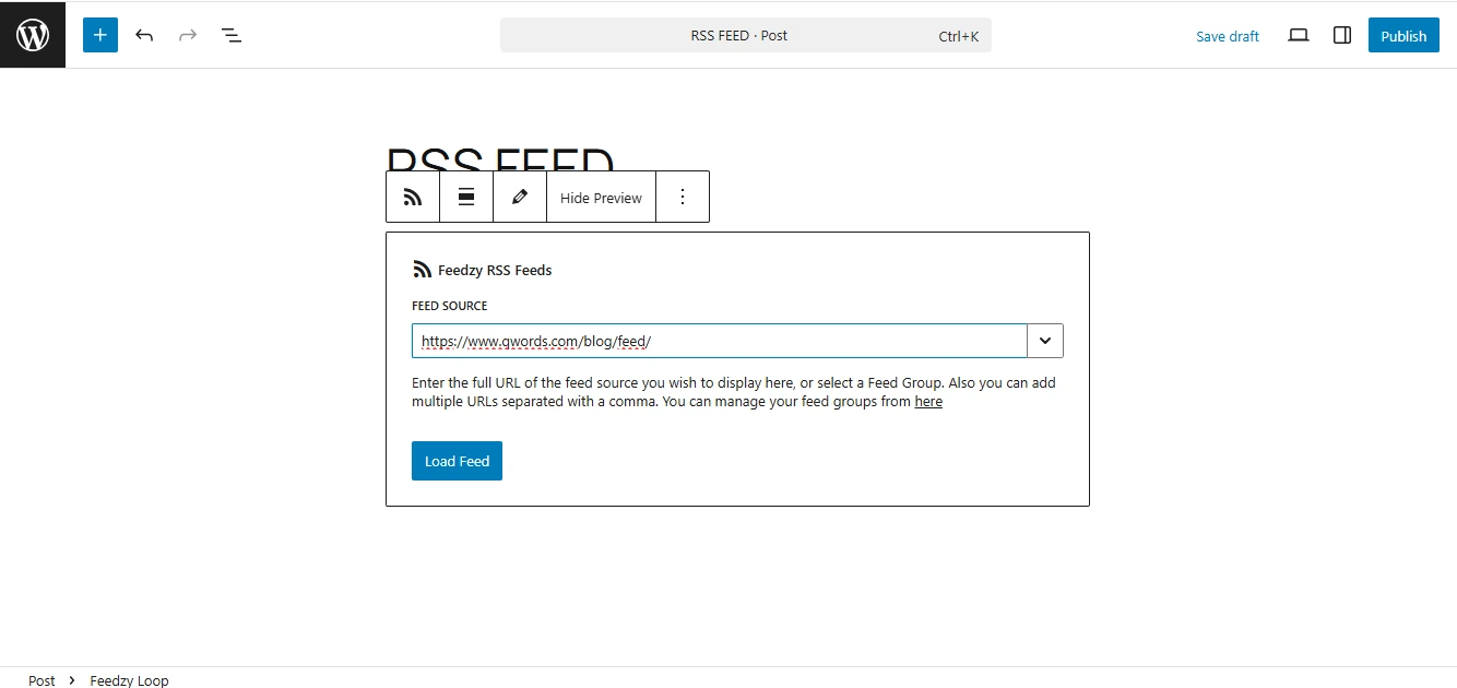 rss feed adalah - masukan link feed