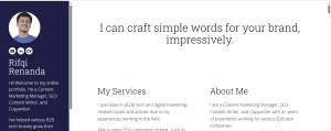 contoh portofolio copywriter