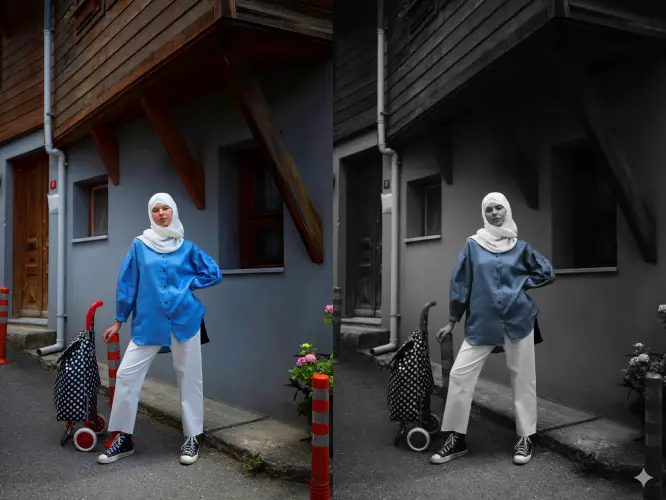 Prompt foto hitam putih BW Gemini AI