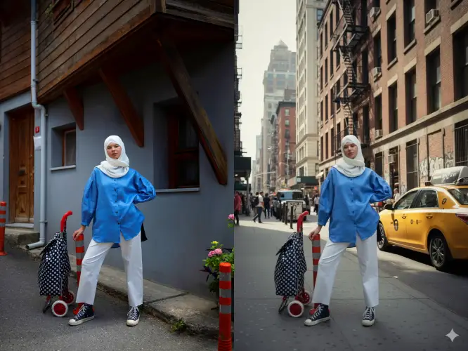 Prompt foto urban New York Gemini AI