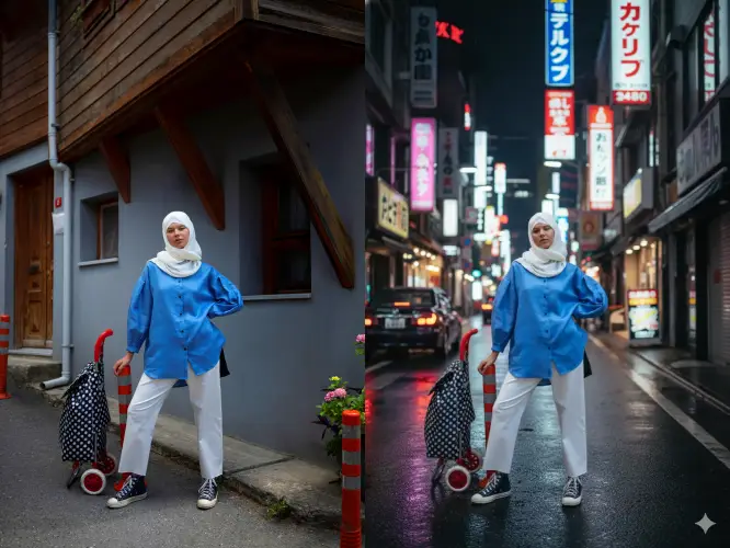 Prompt foto urban Tokyo Gemini AI