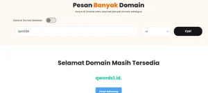 Pilihan Domain yang akan dipesan di Qwords