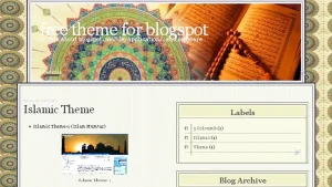 Template blogger Ramadhan lainnya ialah Quranic Theme Islamic Blogger Template, cocok untuk kamu yang ingin fokus pada kajian Islami. Dok. Islamic blogger template