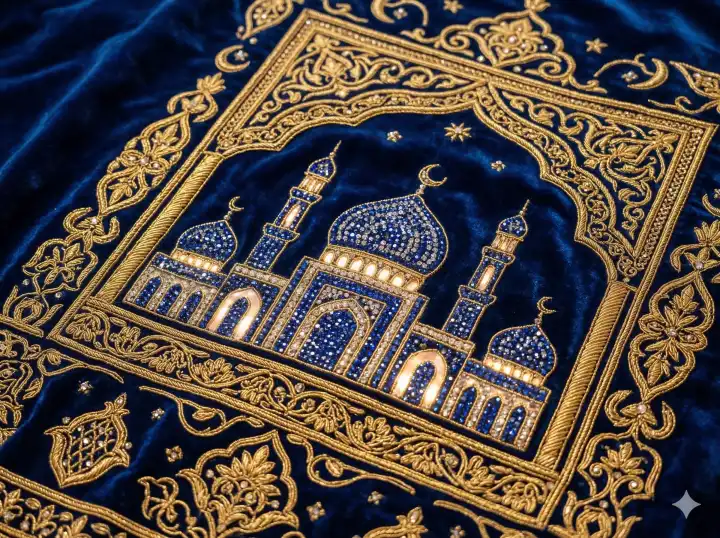 Prompt AI Lebaran Qwords - Ilustrasi Velvet dan Kristal