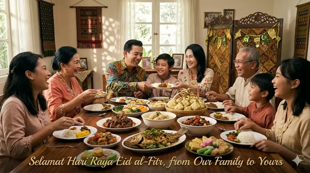 Prompt edit foto keluarga jadi satu tema Lebaran