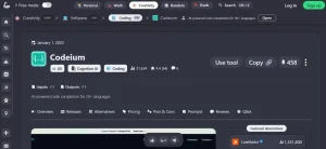 Codeium AI coding assistant gratis dengan fitur autocomplete dan AI chat untuk developer berbagai IDE 2026