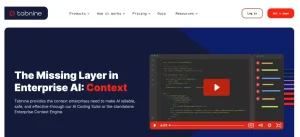 Tabnine AI coding software untuk code completion dengan fokus keamanan kode dan penggunaan enterprise development