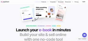 Interface Typedream AI Builder yang menghasilkan struktur website otomatis dari perintah teks menggunakan AI website generator.