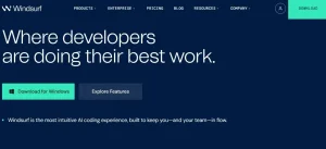 Windsurf IDE AI-first coding environment dengan fitur AI chat dan refactor code untuk workflow developer modern