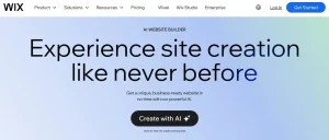 Tampilan Wix AI Website Builder yang memungkinkan kamu membuat website secara otomatis menggunakan AI website generator tanpa coding.
