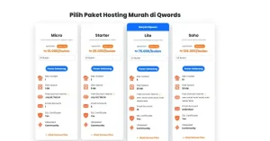 Paket hosting murah yang tersedia di Qwords